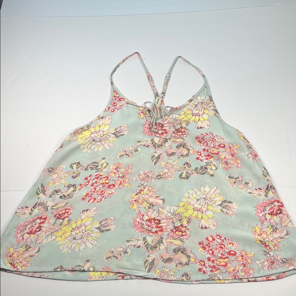Billabong Floral Women's Racerback Spaghetti Strap Top - Multicolor Sz L